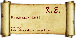 Krajnyik Emil névjegykártya